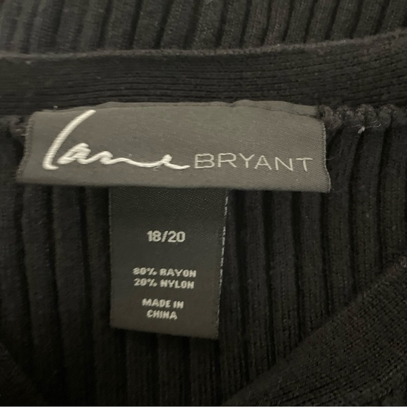 Lane Bryant Womens Black Ribbed Long Sleeve Pullover Fitted Sweater 18/20 - Picture 3 of 7